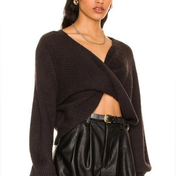 525 America Women's Two-Way Twist Knit Sweater Size Large Black - Picture 3 of 11